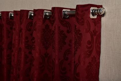 Imagem de cortina quarto jacquard tecido semi blackout bordo 3,00x2,50