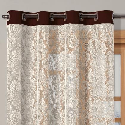 Imagem de Cortina Renda 2,20m x 1,40m Apartamento Oxford Sala Quarto Janela Cozinha Decorativa