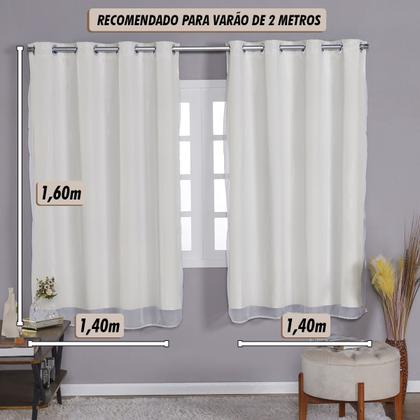 Imagem de Cortina Sala Blackout Tecido Com Voil 2,80 x 1,60 