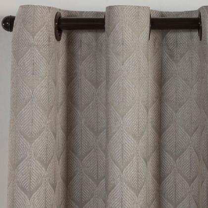 Imagem de Cortina Sala e Quarto Tecido Jacquard Linho 3,00 m x 2,50 m Folhas