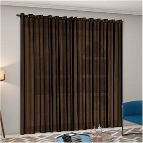 Imagem de cortina sala quarto em tecido voal liso marron 5,00x2,50