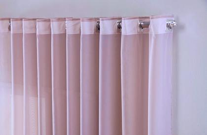 Imagem de cortina sala quarto voal liso delicate 400x2,80 transparente
