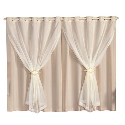 Imagem de Cortina Sala Voial com forro de Microfibra + Presilha 2.00m x 1.80m Josi