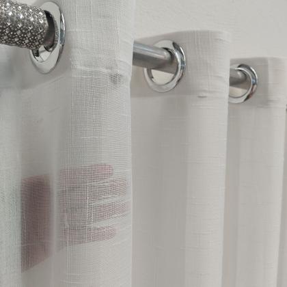 Imagem de Cortina Sofisticada De Linho Bordado Guipir Com Forro Microfibra 3,00x2,50