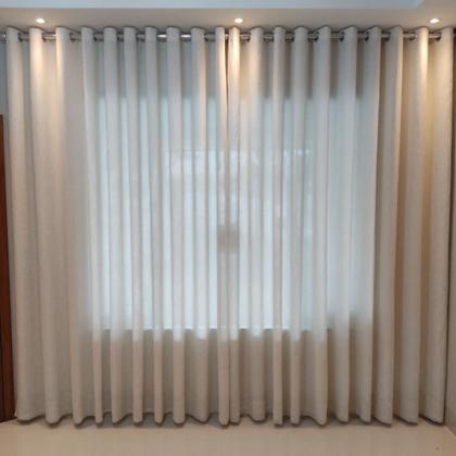 Imagem de Cortina Sofisticada De Voil Gaze De Linho Com Forro Microfibra Leve 10,00x2,80