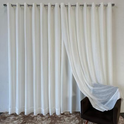 Imagem de Cortina Sofisticada De Voil Linho Com forro Microfibra 6,00x2,60