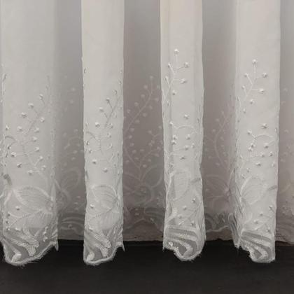 Imagem de Cortina Sofisticada Voil Bordado Com forro Microfibra 4,00x2,50 para varão