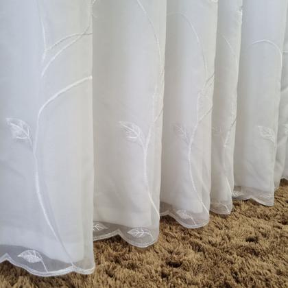 Imagem de Cortina Sofisticada Voil Bordado Com forro Microfibra 4,00x2,50 para varão