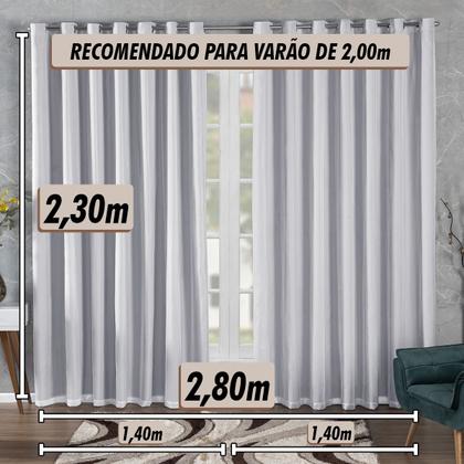 Imagem de Cortina Tecido Blackout Com Voil 2,80x2,30 Sala Quarto