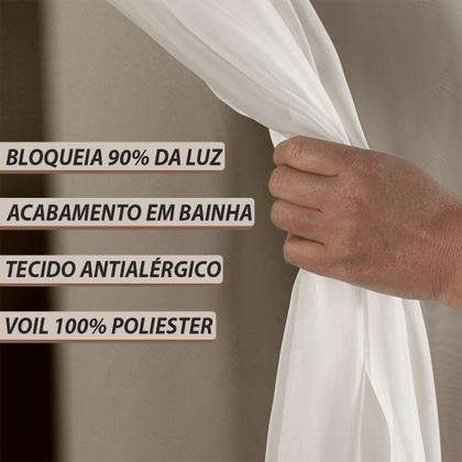 Imagem de Cortina Tecido Blackout Com Voil Sala Quarto 3,00x2,80 