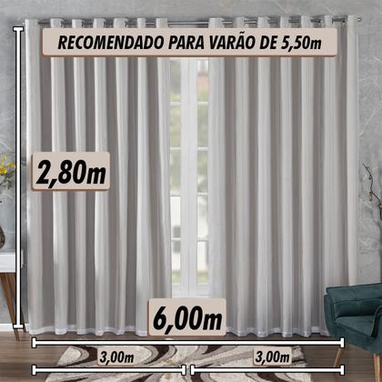Imagem de Cortina Tecido Blackout Com Voil Sala Quarto 6,00x2,80