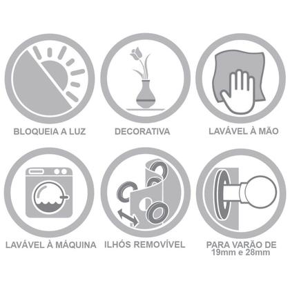 Imagem de Cortina Tecido Blecaute com Voil Gaze de Linho 2,70m x 2,30m 100% Poliéster - Branco