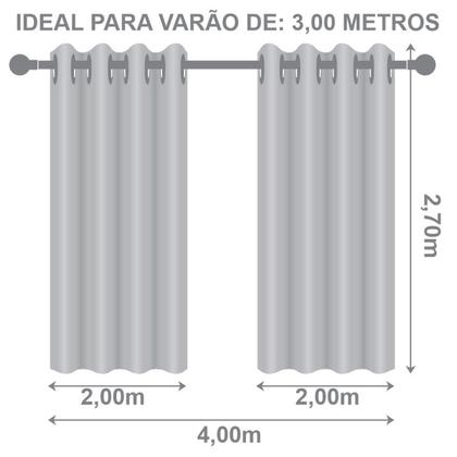 Imagem de Cortina Tecido Blecaute com Voil Gaze de Linho 4,00m x 2,70m 100% Poliéster - Branco