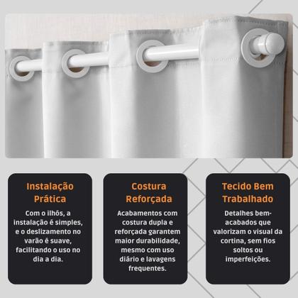 Imagem de Cortina Tecido Blecaute Porta Balcão 4,00 x 2,70 Para Quarto