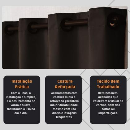 Imagem de Cortina Tecido Blecaute Porta Balcão 4,00 x 2,70 Para Quarto