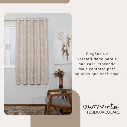 Imagem de Cortina Tecido Jacquard Bege 2,80x1,70 Encorpado Para Varão