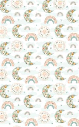 Imagem de Cortina Tecido Oxford Quarto Infantil Lua e Arco Iris CI06 - 280x220cm