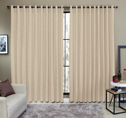 Imagem de Cortina Tecido Rustico 2,00M x 2,30M Semi Blackout Areia