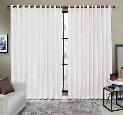 Imagem de Cortina Tecido Rustico 4,00M X 2,60M Semi Blackout Branco