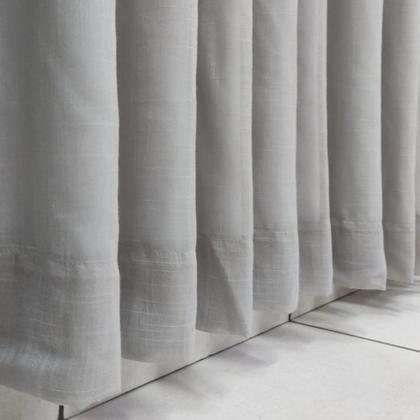 Imagem de Cortina Voal Gaze De Linho Com Forro Blackout Wave Trilho Suíço Sob Medida 8,00x2,60