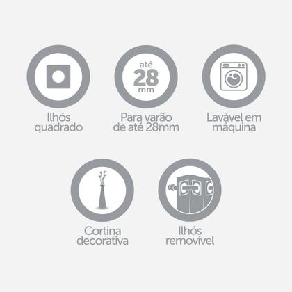 Imagem de Cortina Voil 2,20m x 1,40m Voal para Sala Quarto Cozinha Decorativa Moderna Janela