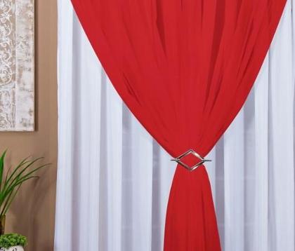 Imagem de Cortina Voil Com Forro Microfibra Sala E Quarto 7,00 x 2,00 Várias Cores