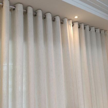 Imagem de Cortina Voil Gaze De Linho Com Forro Microfibra Leve Alto Padrão 6,00x2,60