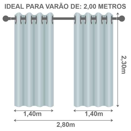 Imagem de Cortina Voil Gaze Linho 2,80m x 2,30m Porta Balcão Luxo Decoração Moderna para Sala Quarto