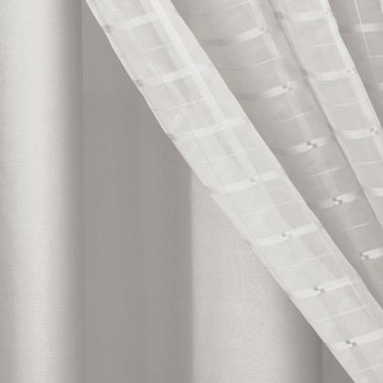 Imagem de Cortina Voil Xadrez 3.00x2.50 Com Forro Blackout