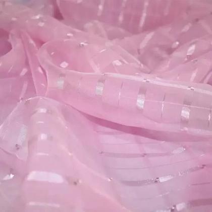 Imagem de Cortina Voil Xadrez Para Sala, Quarto e Cozinha 3,00 x 2,80 Rosa