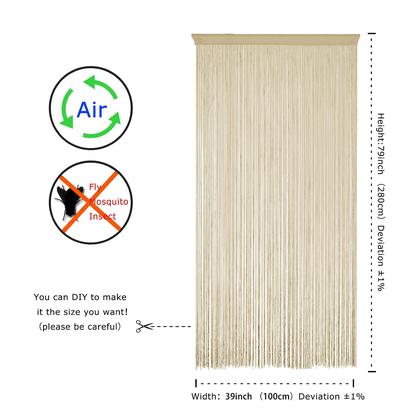 Imagem de Cortina YaoYue Boho String Panel 100x280cm Champagne