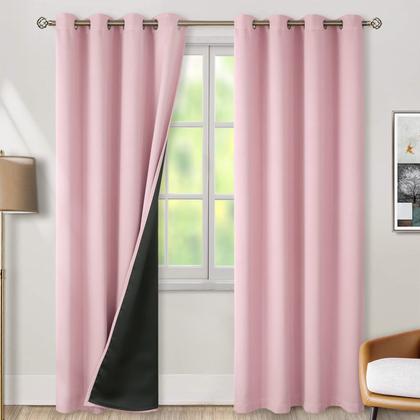 Imagem de Cortinas Blackout BGment com isolamento térmico 132x213cm rosa