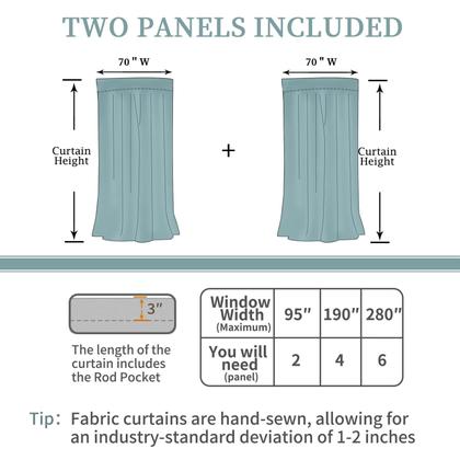 Imagem de Cortinas blackout BGment Wide Christmas Emerald 84 polegadas  bolso com haste e aba traseira, cortinas de escurecimento de ambiente com isolamento térmico para sala de estar, 70 x 84 polegadas, esmeralda, 2 painéis de janela