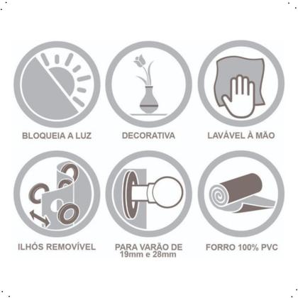 Imagem de Cortinas Blackout Com Tecido Voil Xadrez Cores 2,00m x 1,40m Veda Luz 100%