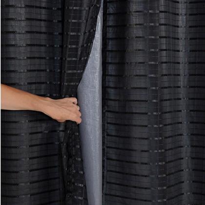 Imagem de Cortinas Blackout Com Tecido Voil Xadrez Cores 2,00m x 1,40m Veda Luz 100%