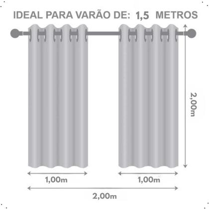 Imagem de Cortinas Blackout Com Tecido Voil Xadrez Cores 2,00m x 1,40m Veda Luz 100%