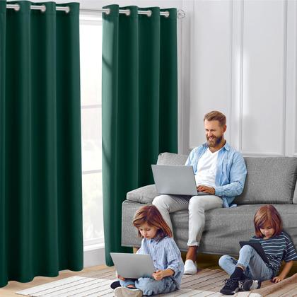 Imagem de Cortinas Blackout HOMEIDEAS Verde escuro 132x213cm Conjunto de 2 painéis