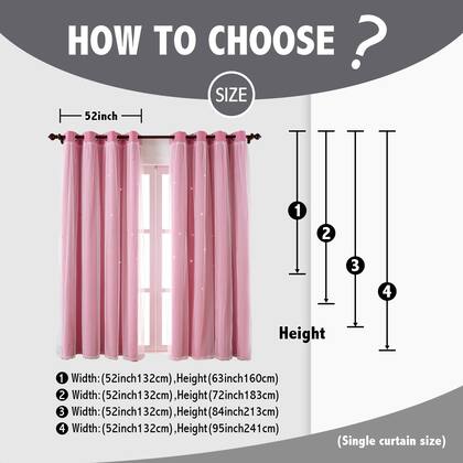 Imagem de Cortinas Blackout Indistar Star Hollow Out para crianças rosa