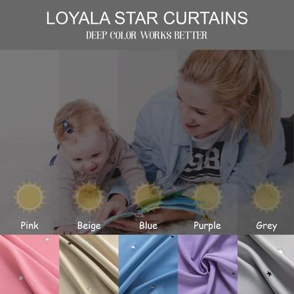 Imagem de Cortinas Blackout Loyala Star para quarto, crianças, creme de 84 polegadas