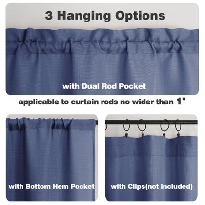 Imagem de Cortinas Chyhomenyc Bennet Blue Faux Linen 114x115cm 2 painéis