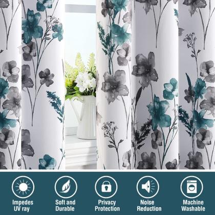 Imagem de Cortinas H.VERSAILTEX 100% Blackout Cattleya Floral 244 cm cinza