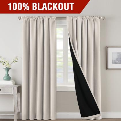 Imagem de Cortinas H.VERSAILTEX 100% Blackout para quarto pretas L