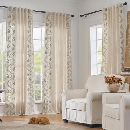 Imagem de Cortinas jinchan Belrose, forrada, mistura de linho, 24 cm de comprimento, sálvia