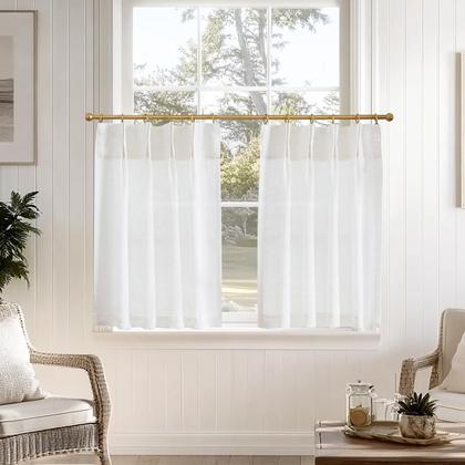 Imagem de Cortinas jinchan Linen Pinch plissadas 60x60cm 2 painéis bege