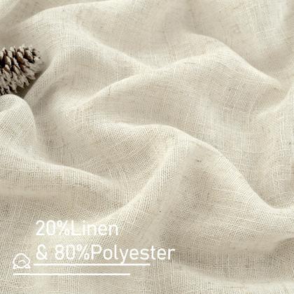Imagem de Cortinas LAMIT Semi Sheer Linen 122x122cm Cream Ivory 2 painéis