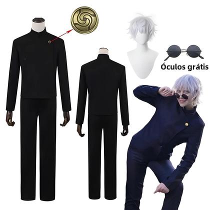 Imagem de Cosplay Jujutsu Kaisen Megumi Fushiguro - Uniforme Escolar com Jaqueta, Calças e Peruca