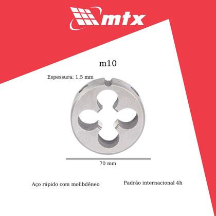 Imagem de Cossinete Manual de Aço Rápido M10 X 1.5 Mm - Mtx