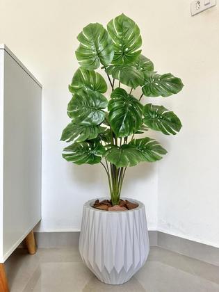 Imagem de Costela de Adão Artificial Grande 18 Folhas + Vaso Origami