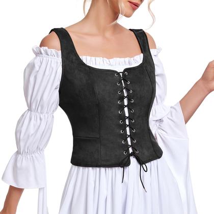 Imagem de Costume Century Star Renaissance Corset Pirate Vest Black S