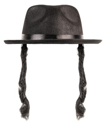 Imagem de Costume Hat Dress Up America Jewish Rabbi Fedora Adult Black